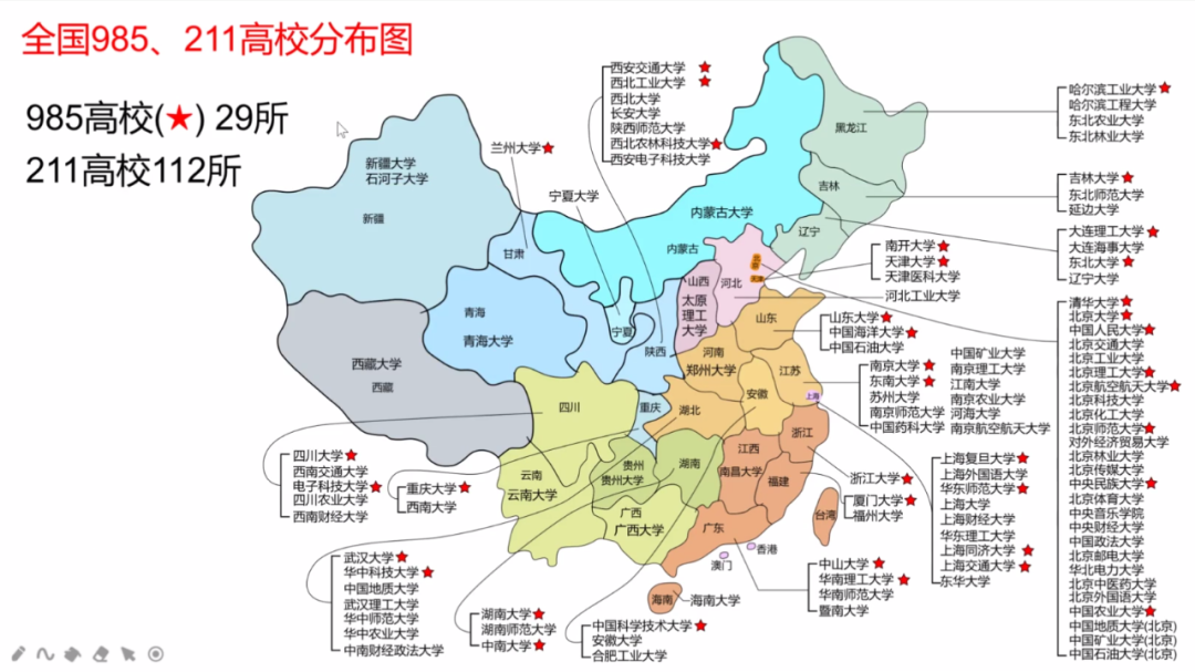 中国高校地图