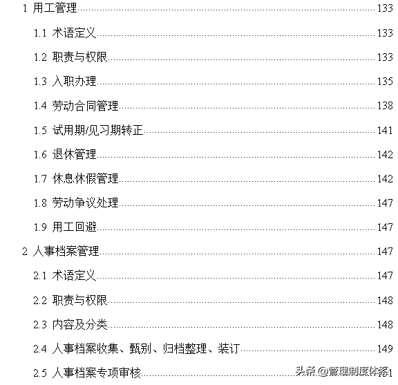 知名企业人力资源管理标准手册（200页）