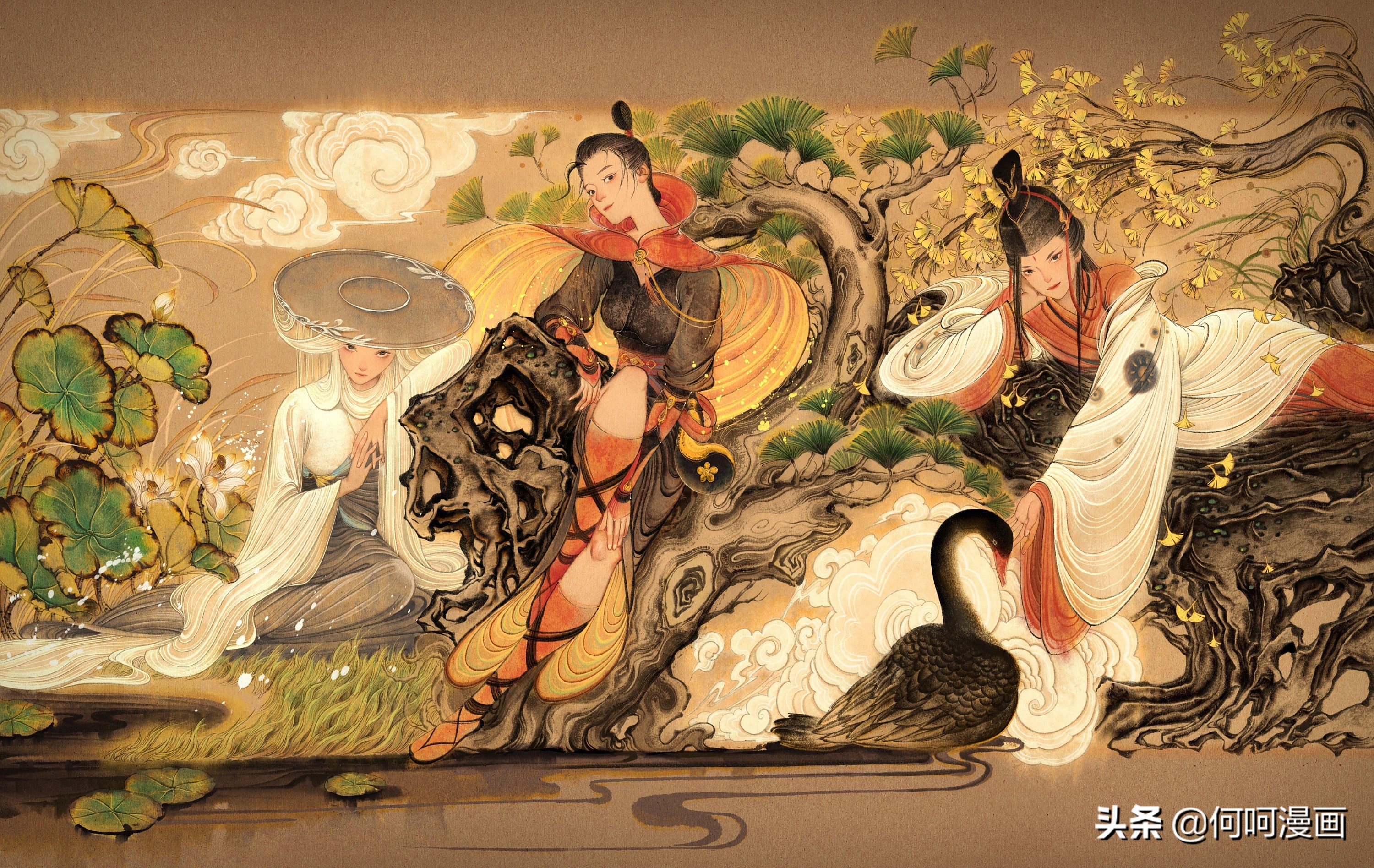 造型漂亮色彩唯美的一组国风（古典）人物插画作品！让人赏心悦目