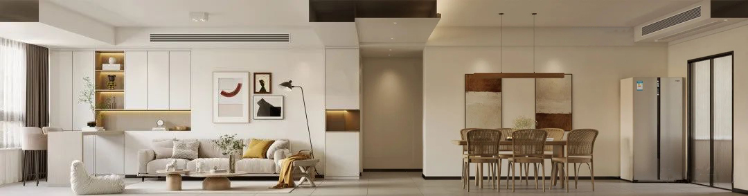 金昌香湖印｜137㎡现代简约家，双阳台及落地的大玻璃窗户