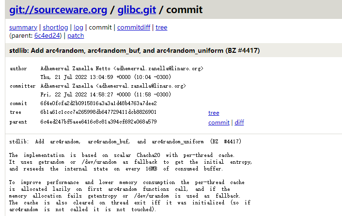 时隔 15 年，Glibc 终于引入了用于 Linux 的 arc4random 函数