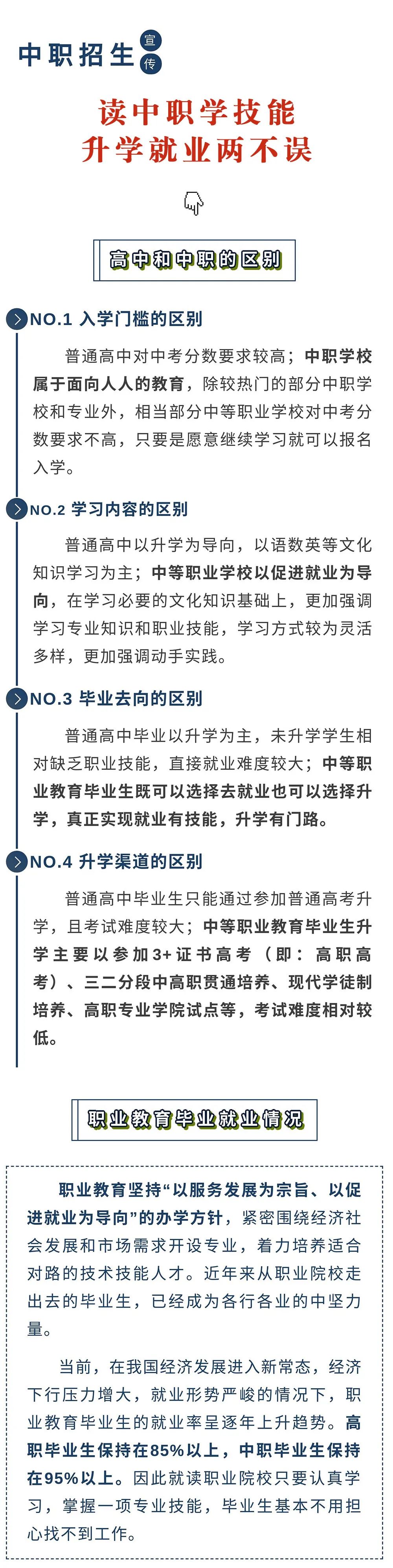 读职校学技术，升学就业两不误，职业教育有学头、有盼头、有奔头