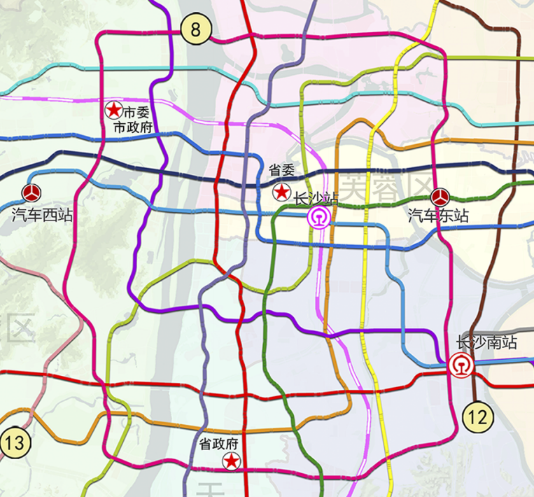 长沙地铁规划图 2030年图片