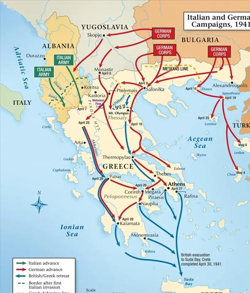 二战时期，英国的战败和德国占领希腊