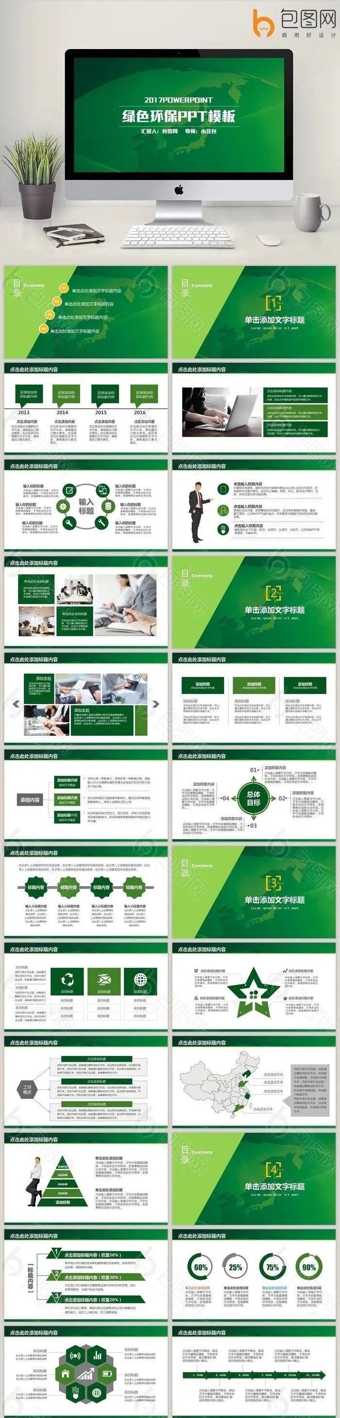 「417期」2022两会主题依旧是新能源，绿色PPT模板太受欢迎