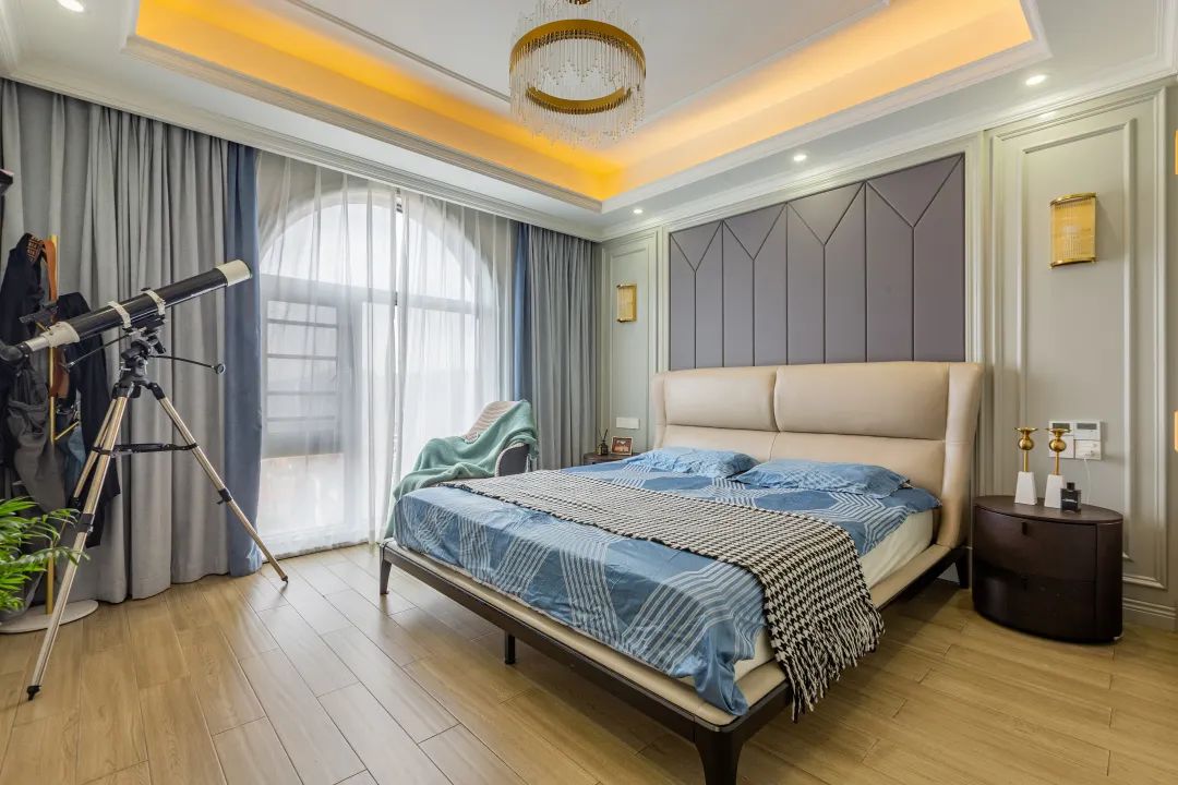 兒童房室內設計千思案例 | 266㎡歐式輕奢：開放式餐廚設計，浪漫典雅