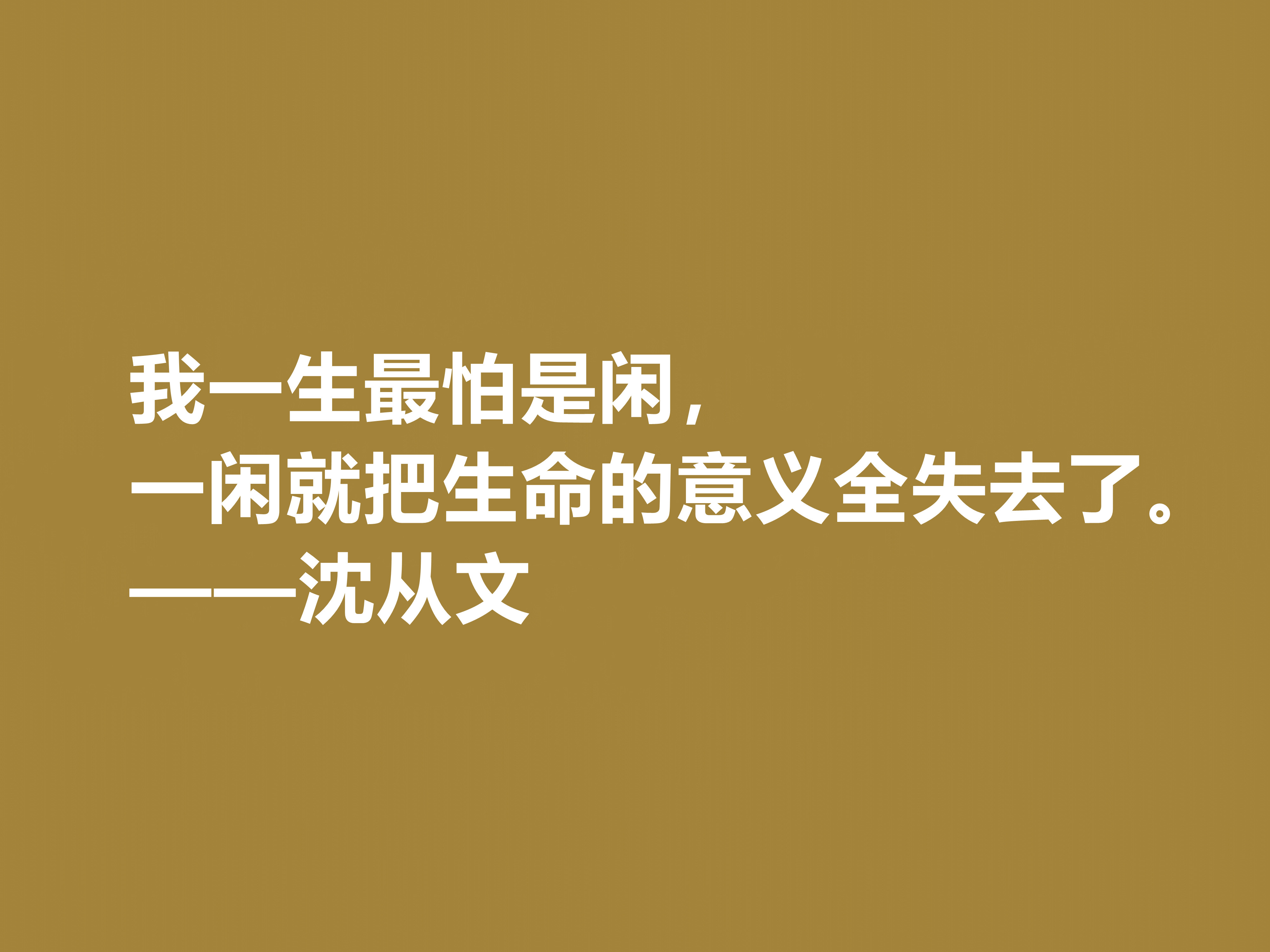 深爱沈从文的小说，细品他十句格言，文化底蕴深厚，凸显其人生观