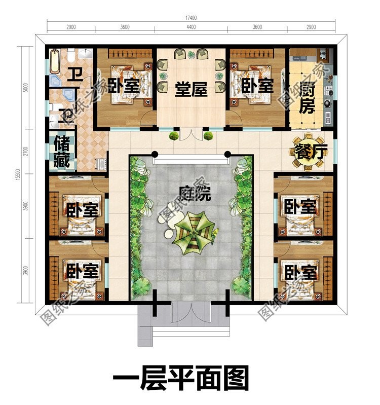 农村中式庭院别墅设计，白墙黛瓦搭配上超大庭院，美到怀疑人生