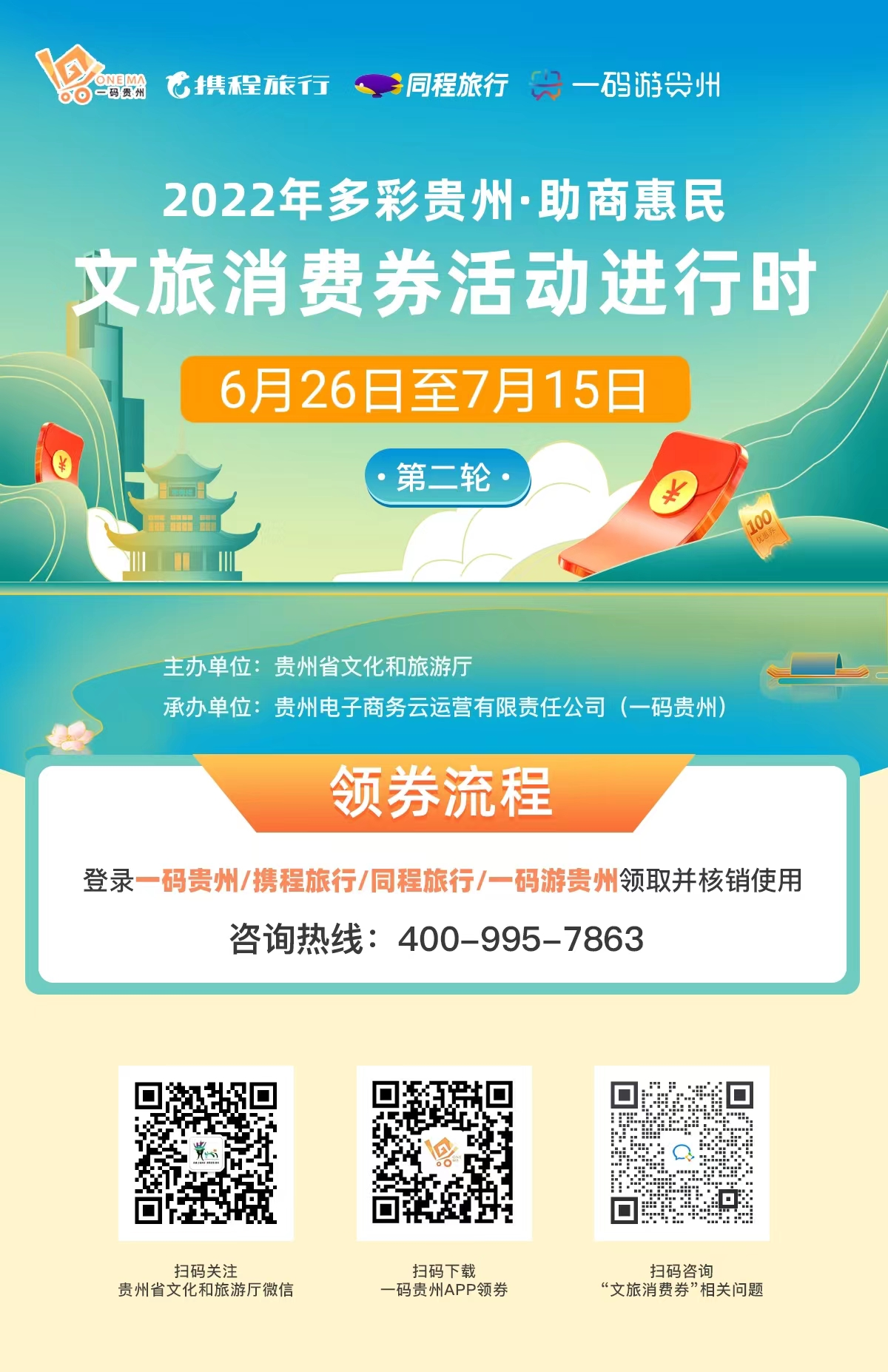 明早10点继续发放！首日15.2万张第二轮“多彩贵州·助商惠民”文旅消费券全部领完