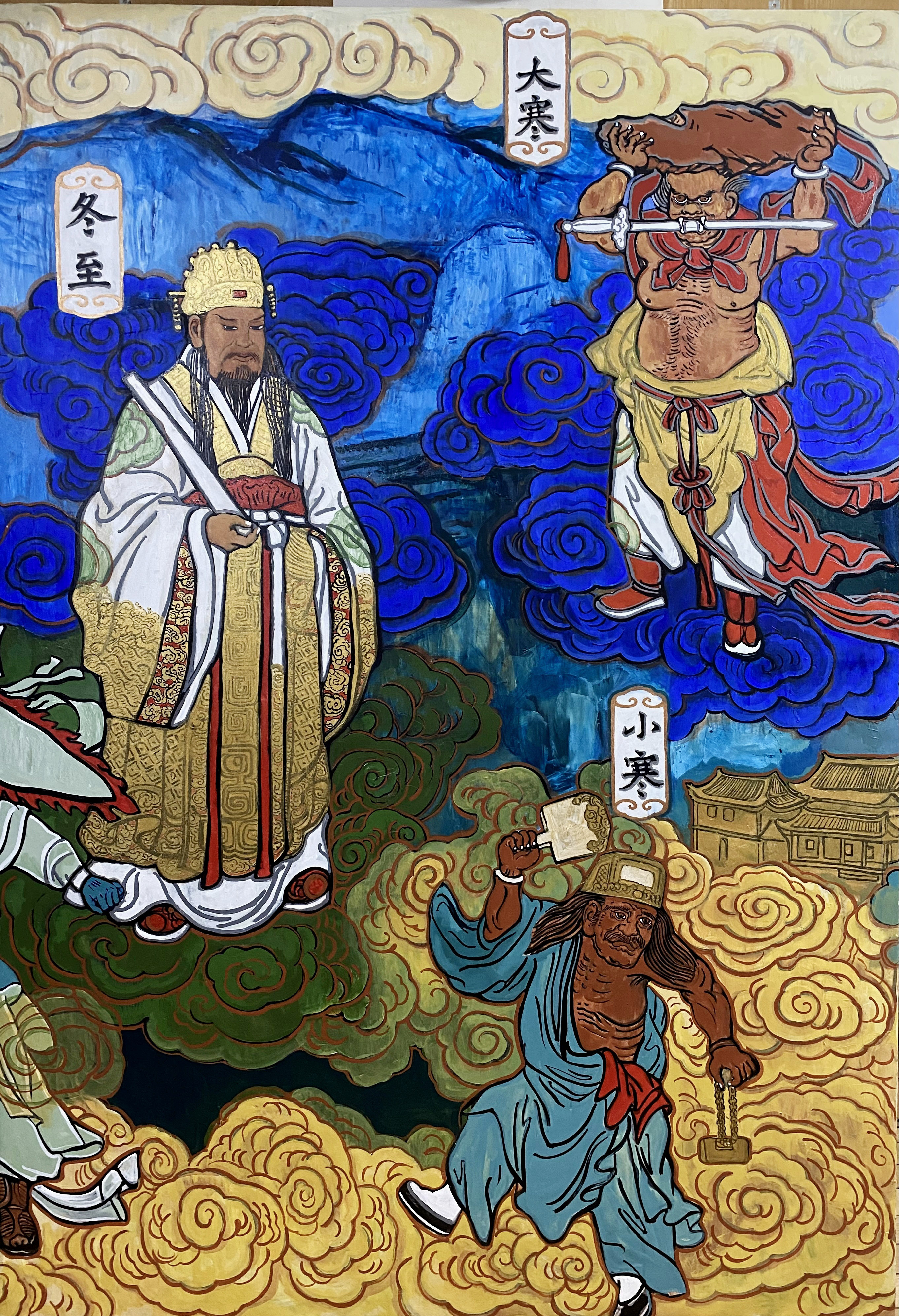 二十四节气神将图——著名画家「王俊英」壁画作品欣赏