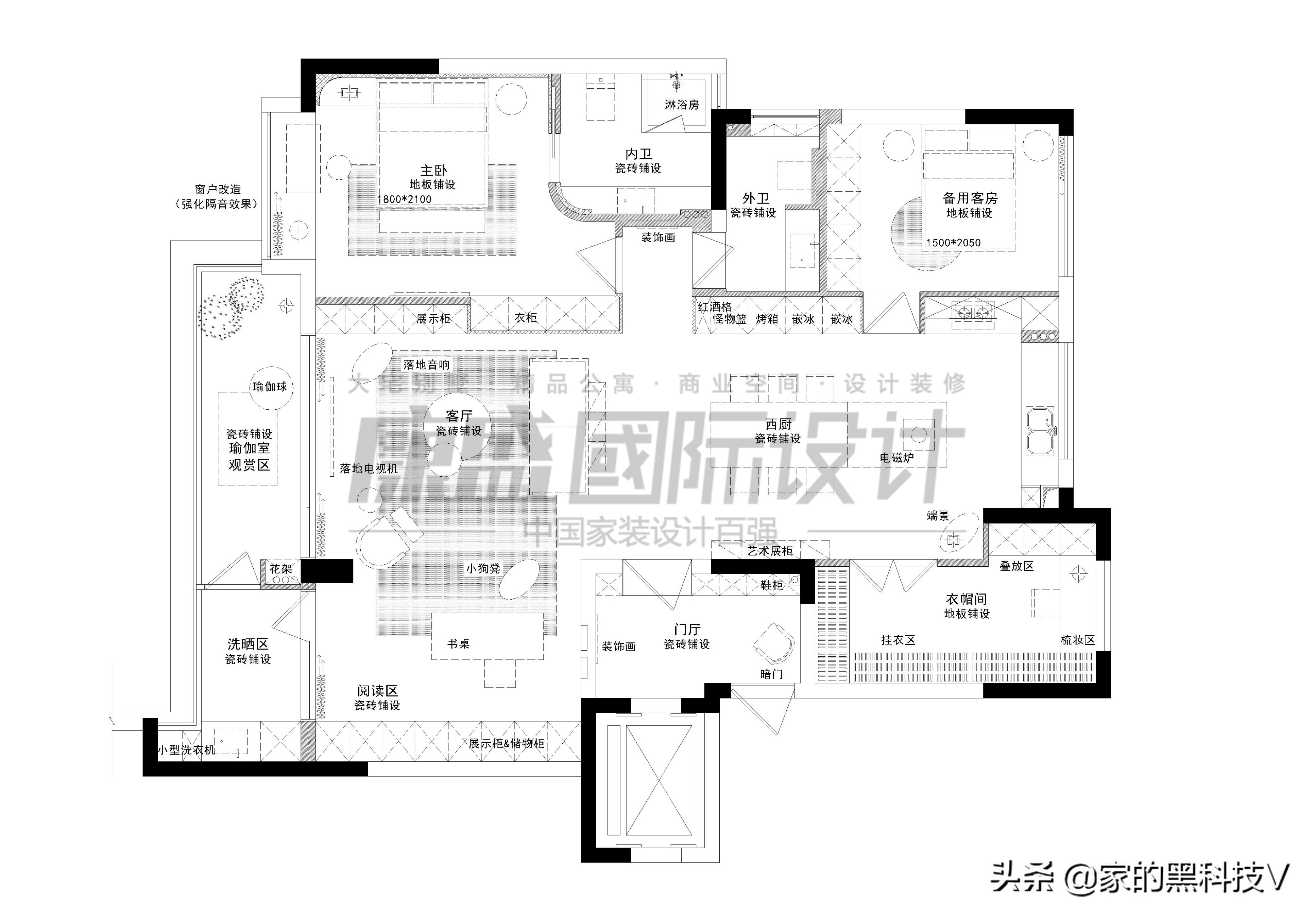 130平三室两厅两卫 黑+灰+白调 现代暗黑风实景赏析