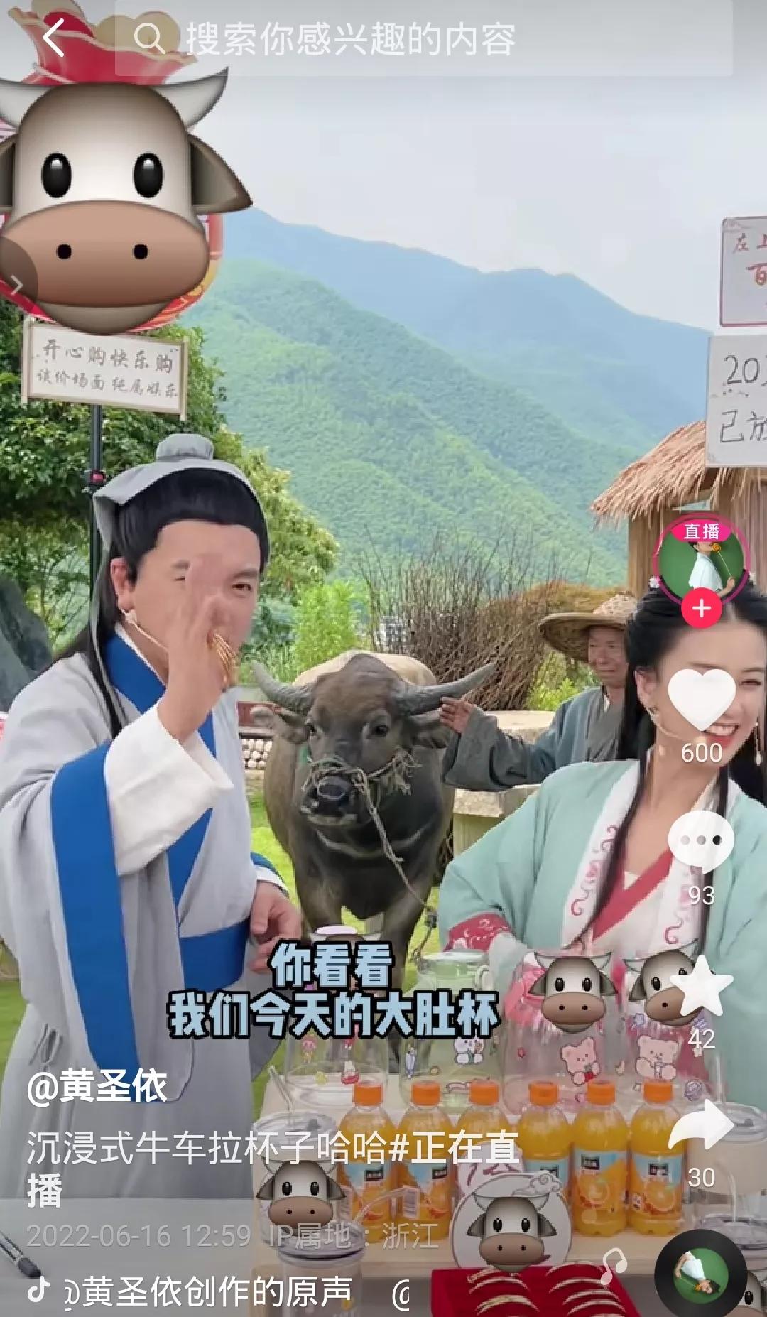 杨子、黄圣依化身董永和七仙女，户外直播欢乐多，真牛显现