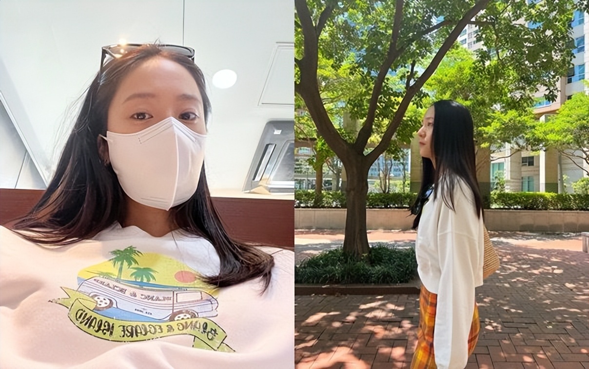 Krystal郑秀晶，晒出素颜游玩照片，郑秀妍评论：“女神~”