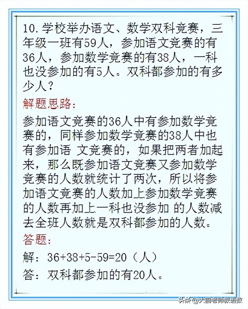 2022小学数学重点题型,小学数学经典题型30例(图10)