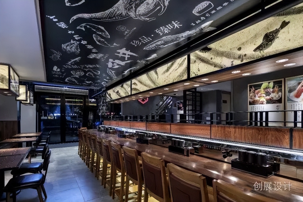 网红日式料理寿司店设计案例，东莞板井寿司，by创展空间设计