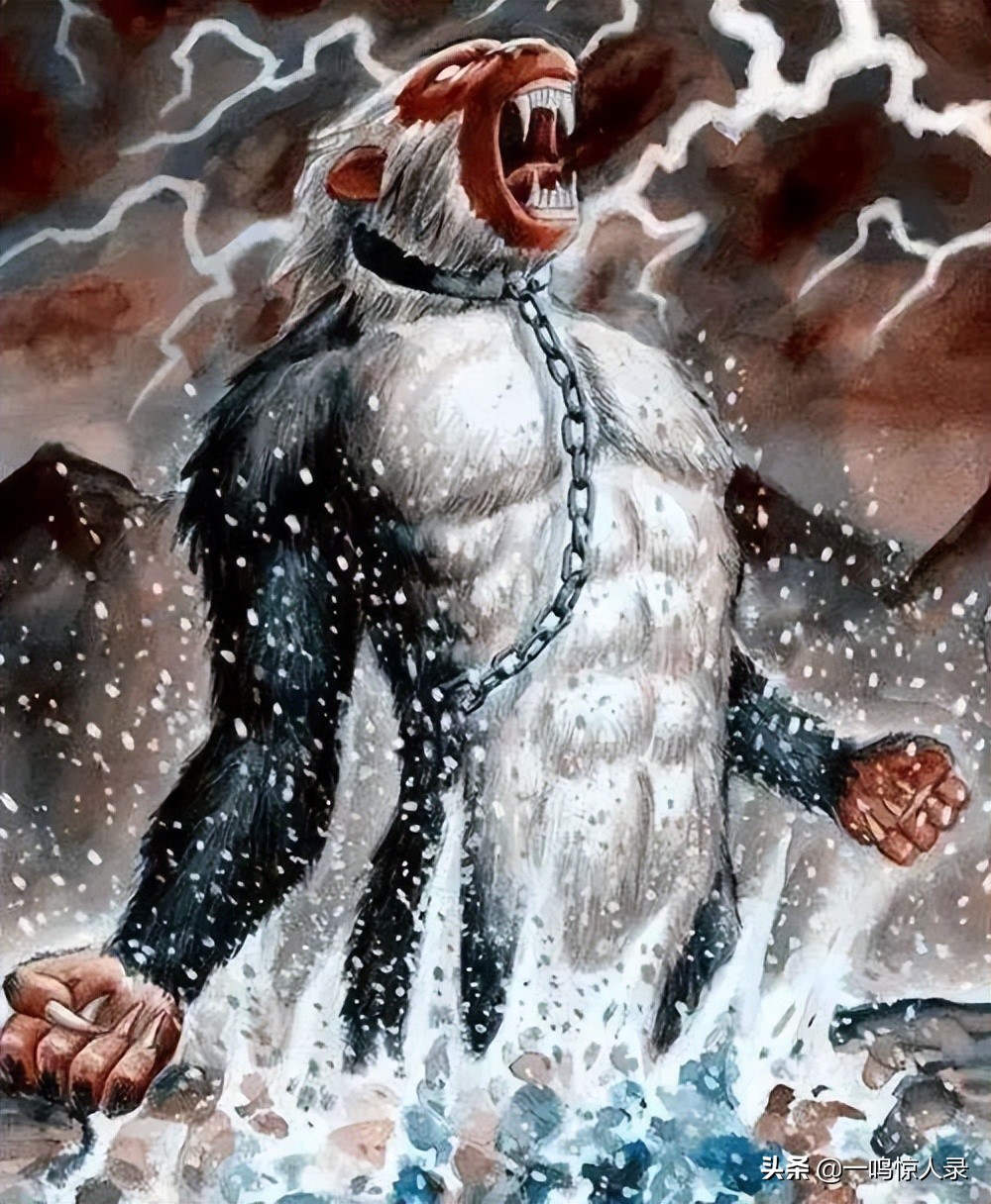 先说这个水猿大圣,很显然就是混世四猴中的上古巨怪,无支祁.