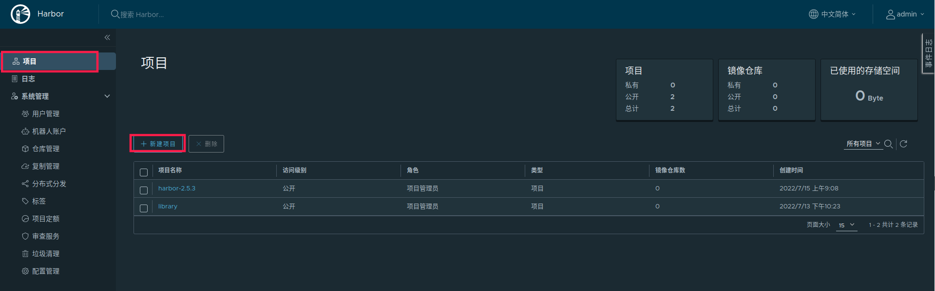 向Harbor私有仓库推送镜像