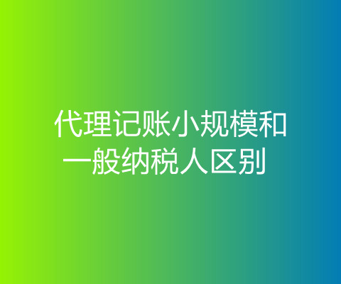 代理记账小规模和一般纳税人区别