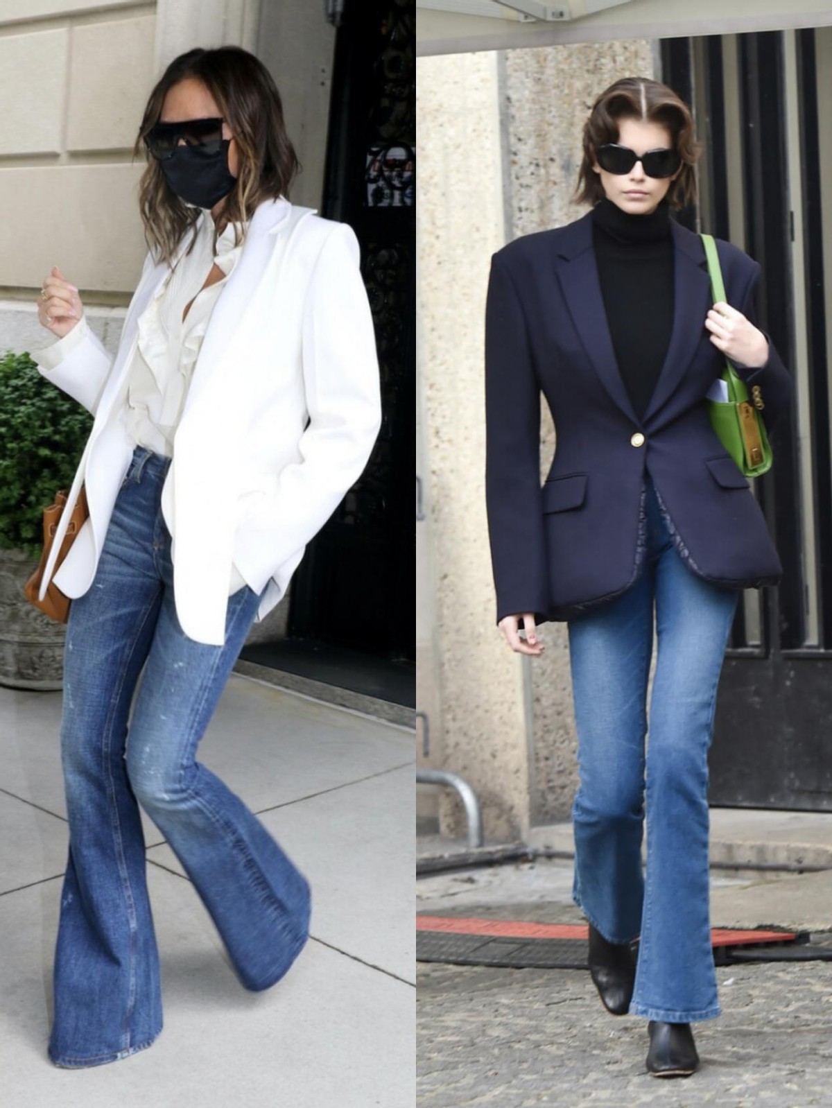 喇叭裤的风又吹回来了,复古又时髦的喇叭裤,穿对了还显腿细