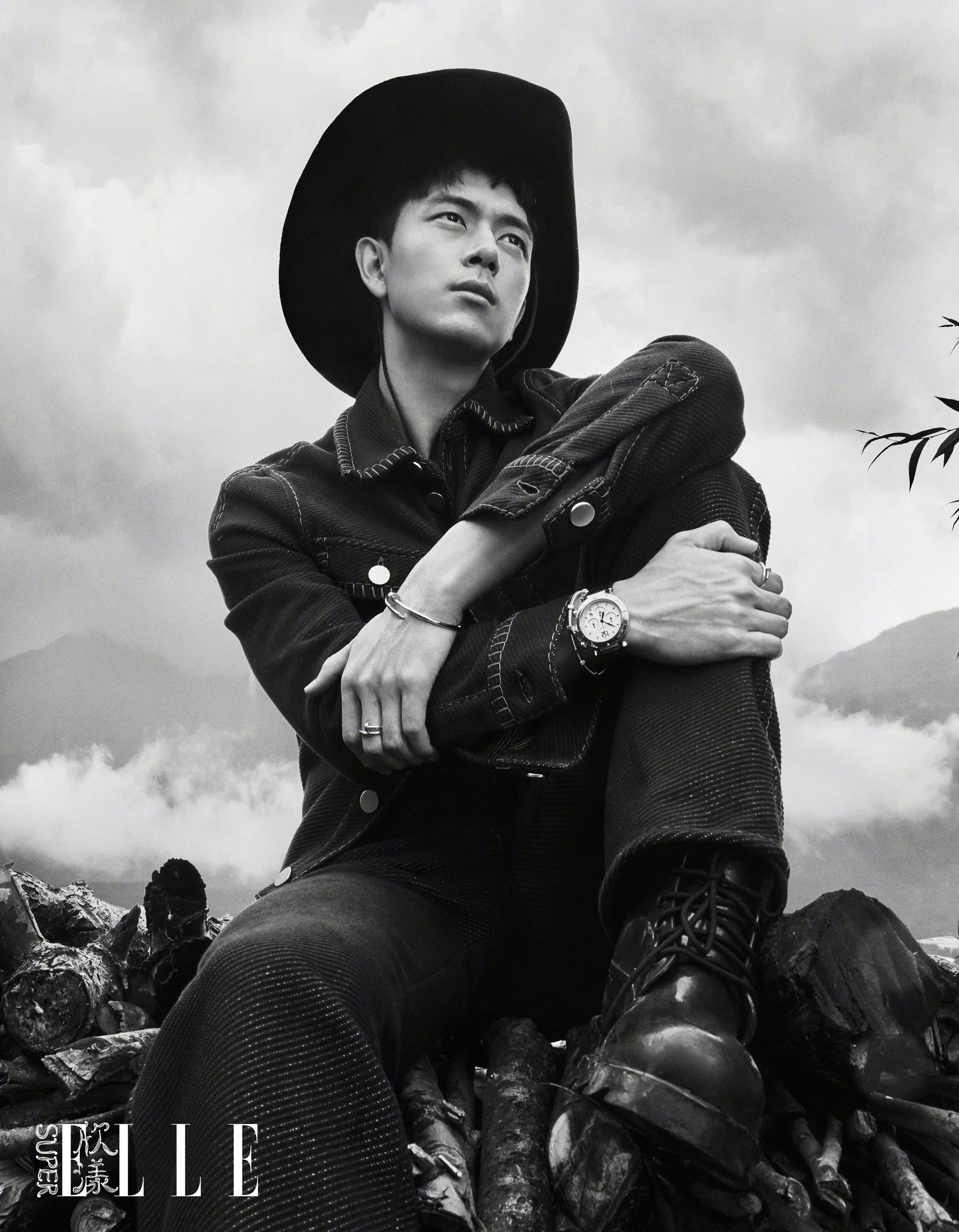 李现SuperELLE牛仔帽封面，田园诗意大片，一起享受片刻的宁静