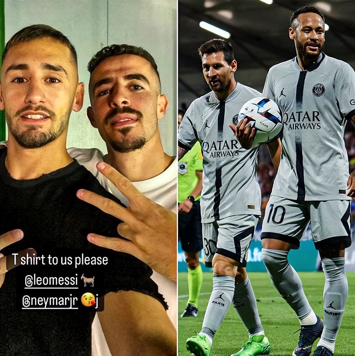 球童和梅西合影（梅西遇大型追星现场！球童飞吻+球迷拥抱+对手交换球衣）