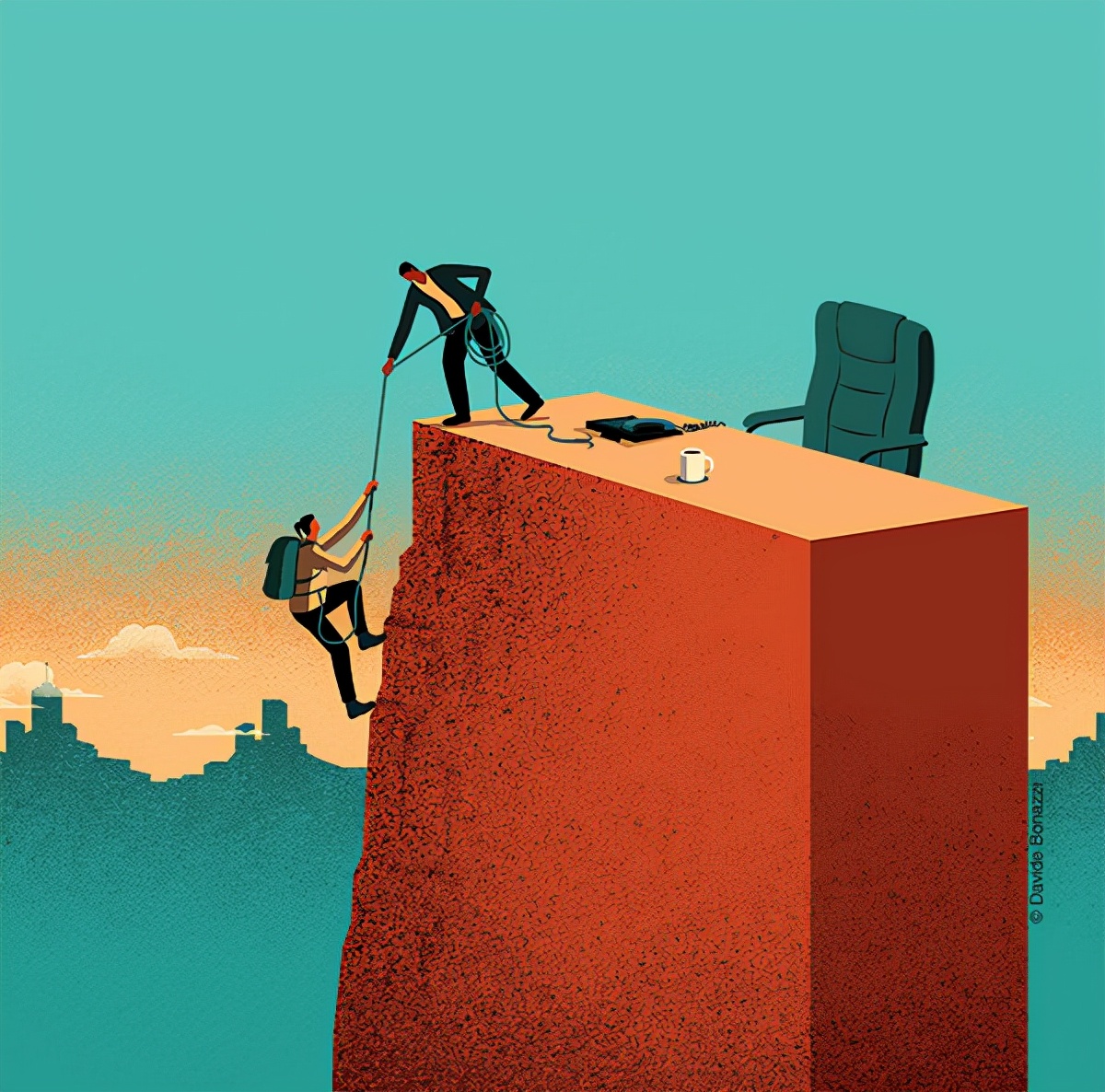 一张插画,一个故事,一种寓意 丨意大利插画师:davide bonazzi