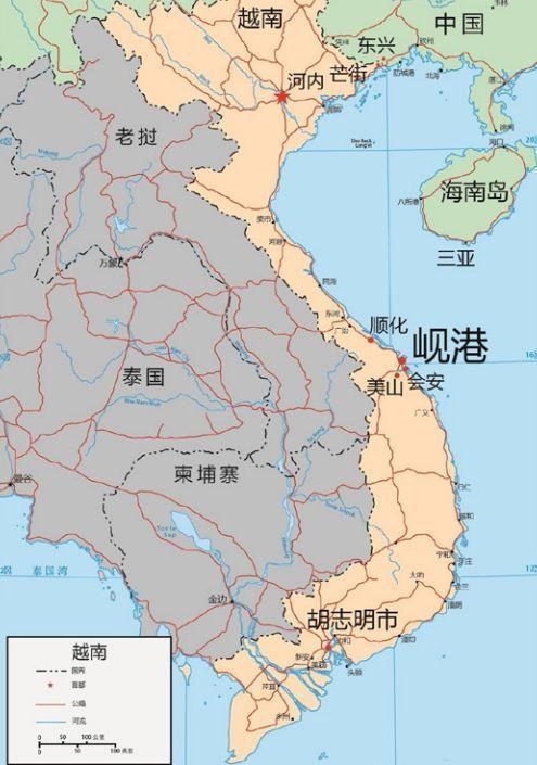 越南是一个国土狭长的国家,南北距离达到了1600公里,东西最窄的地带