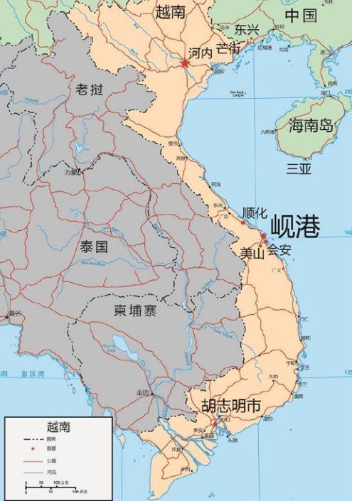 越南是一个国土狭长的国家,南北距离达到了1600公里,东西最窄的地带