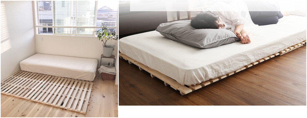 日本人在床上动态图片(日本人真奇怪，卧室不买床，铺上板条垫就能睡，立起来还能晒被子)