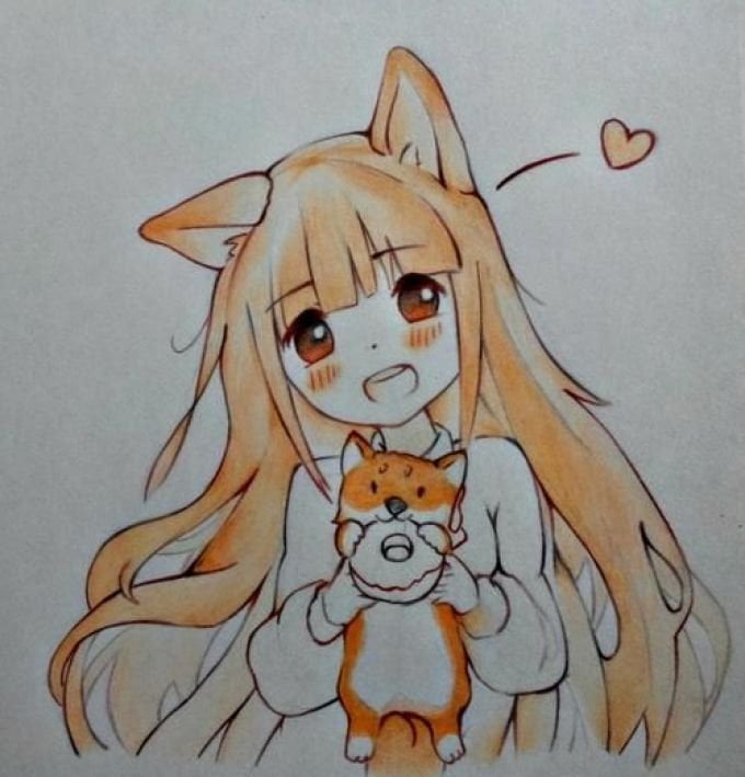 卡通素描图片(美丽的动漫图片素描) - 赤虎壹号