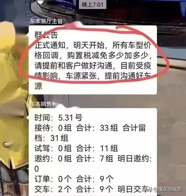 购置税减多少车价涨多少？东风本田回应：网传图片无法判断真伪