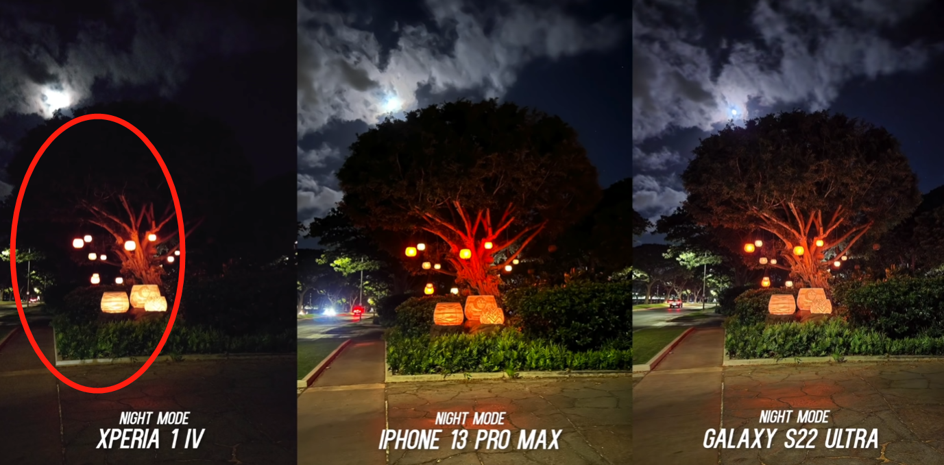 索尼XperiaIV、苹果13ProMax、三星S22UItra，天花板手机拍照对比