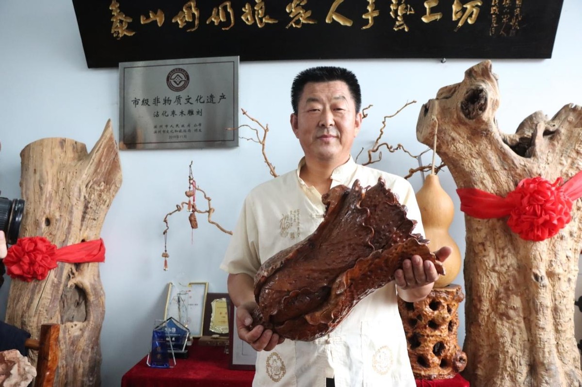 百年非遗看滨州｜沾化枣木雕刻：巧手打造 赋予倒下的枣树新生命