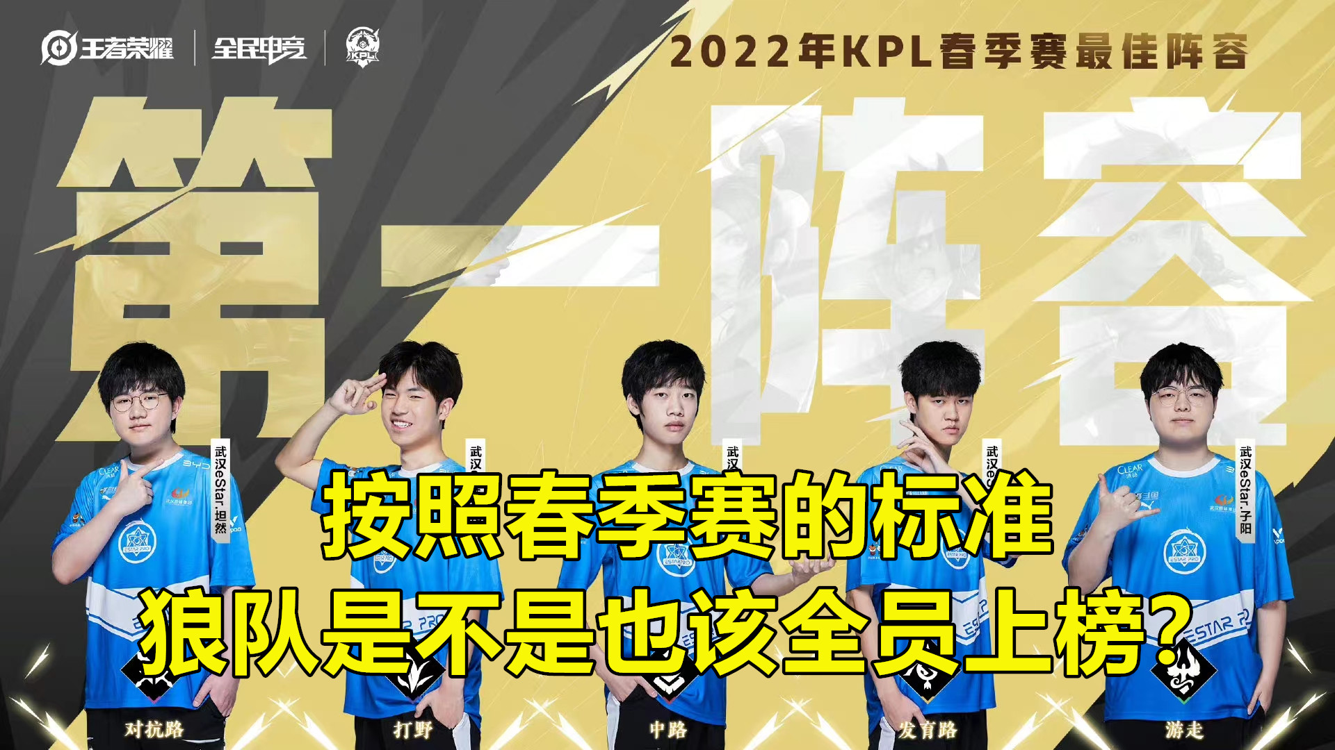 最佳阵容公布(KPL最佳阵容候选出炉：按春季赛estar的标准，狼队也要全员上榜？)