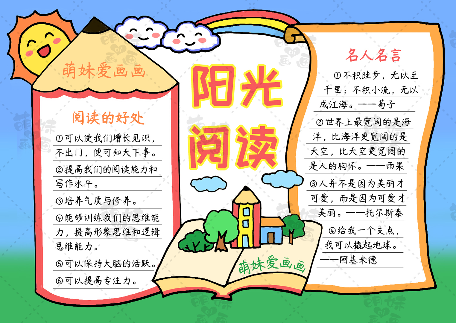 读书小报手抄报三年级简单又漂亮(含文字内容的2023读书主题手抄报