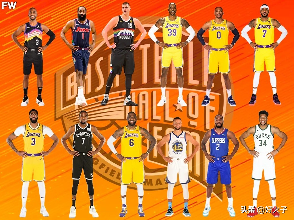 nba现役能成为巨星的有哪些(现役12巨星可成名人堂第一候选：詹姆斯库里领衔，杜兰特哈登在列)