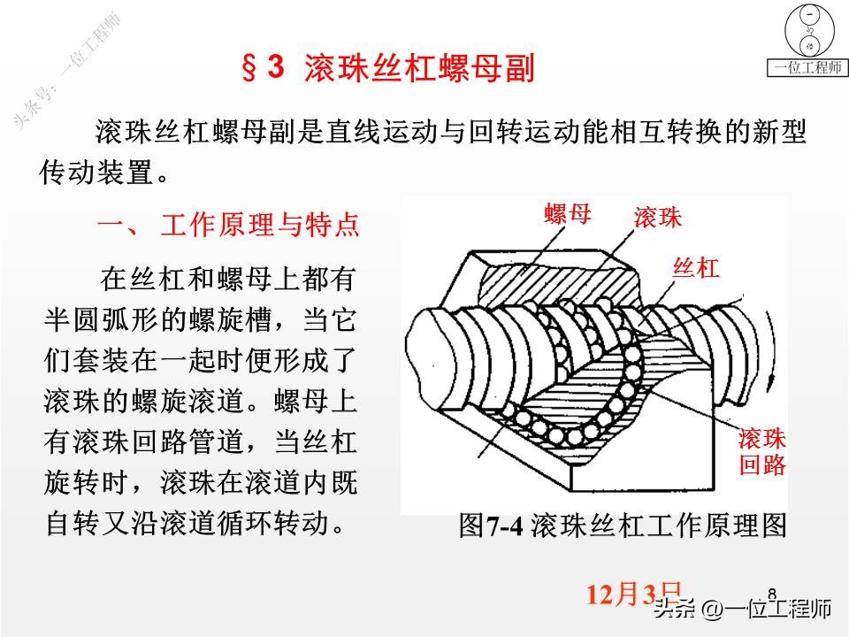 进给系统设计，滚珠丝杠的“5特点”、“2循环”，值得学习保存