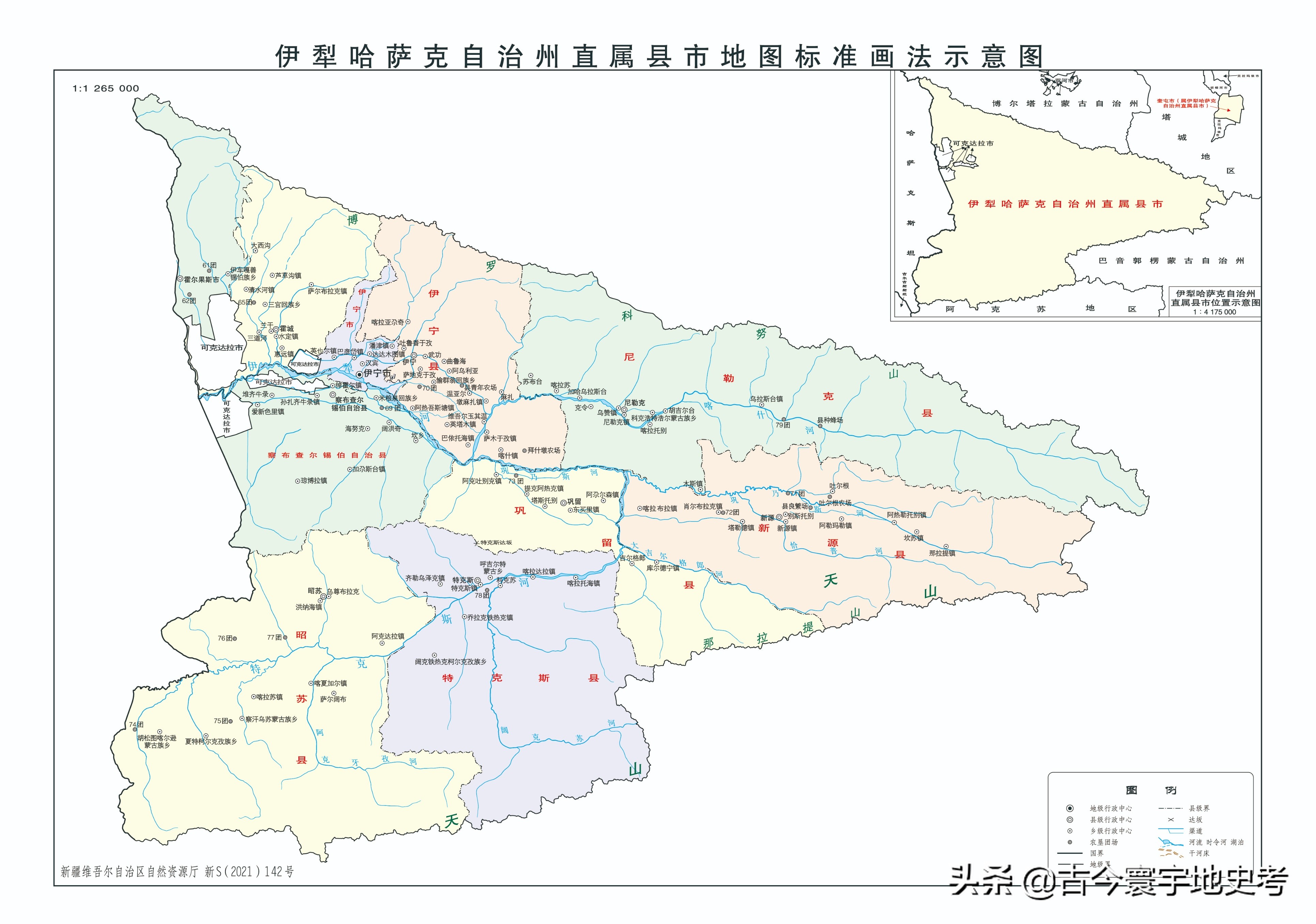 新疆维吾尔自治区各地市州、县地图