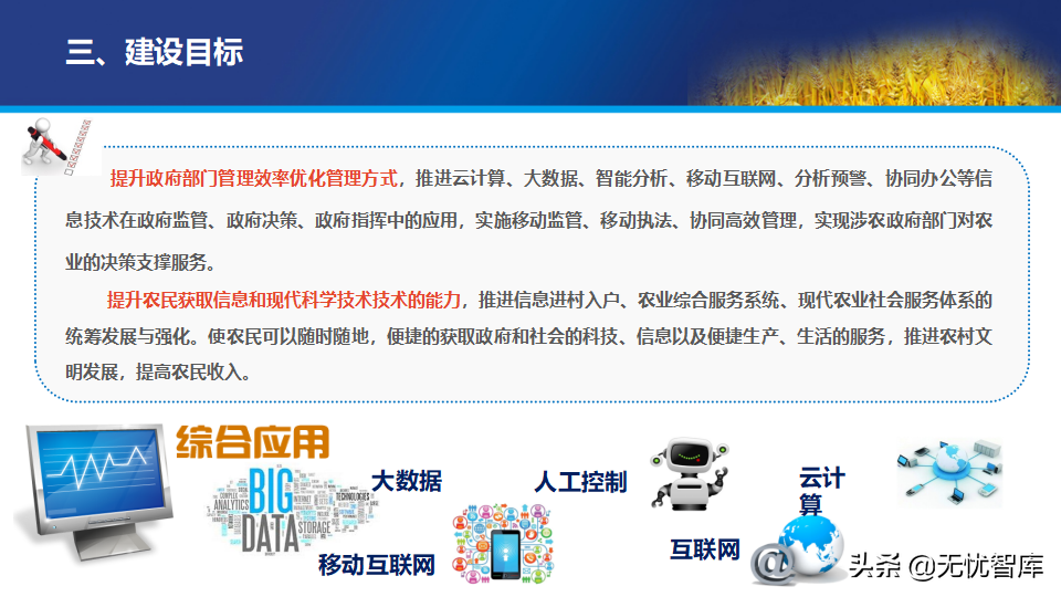 65页PPT智慧数字乡村农业大数据解决方案（附PPT全文下载）