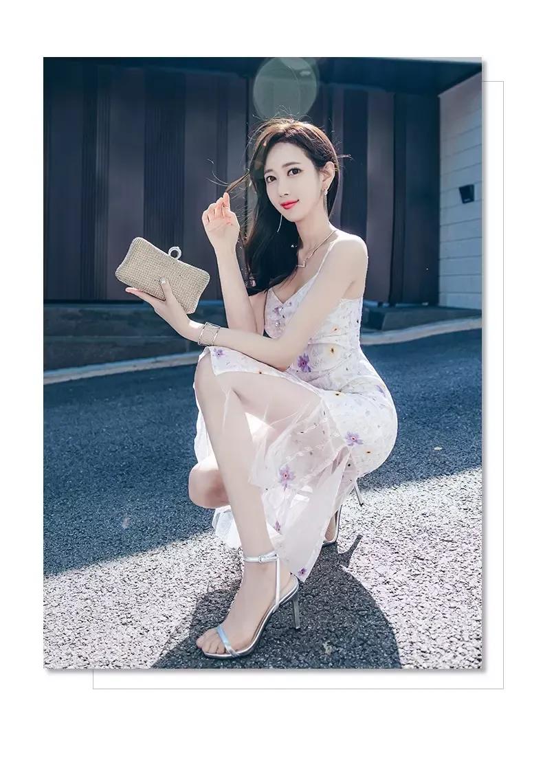 吊带碎花鱼尾裙，清新飘逸，小仙女必备喜欢关注一下谢谢