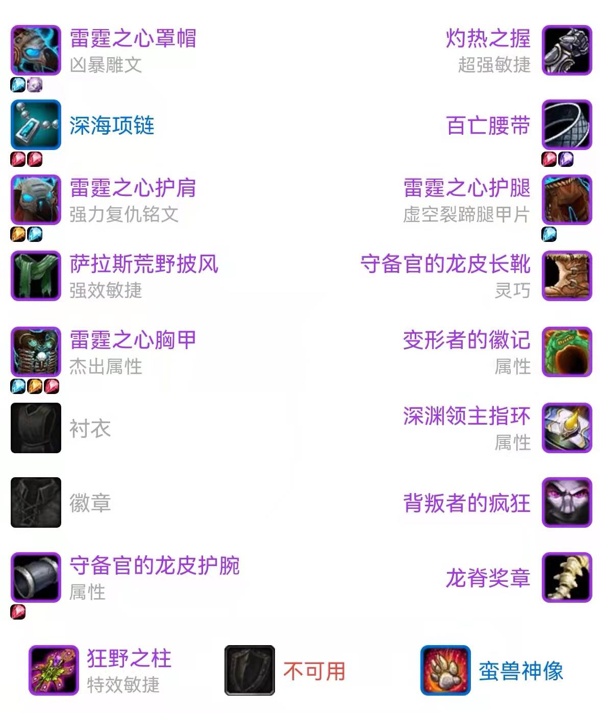 基本组装思路还是4t6野柱坚韧装备输出饰品.