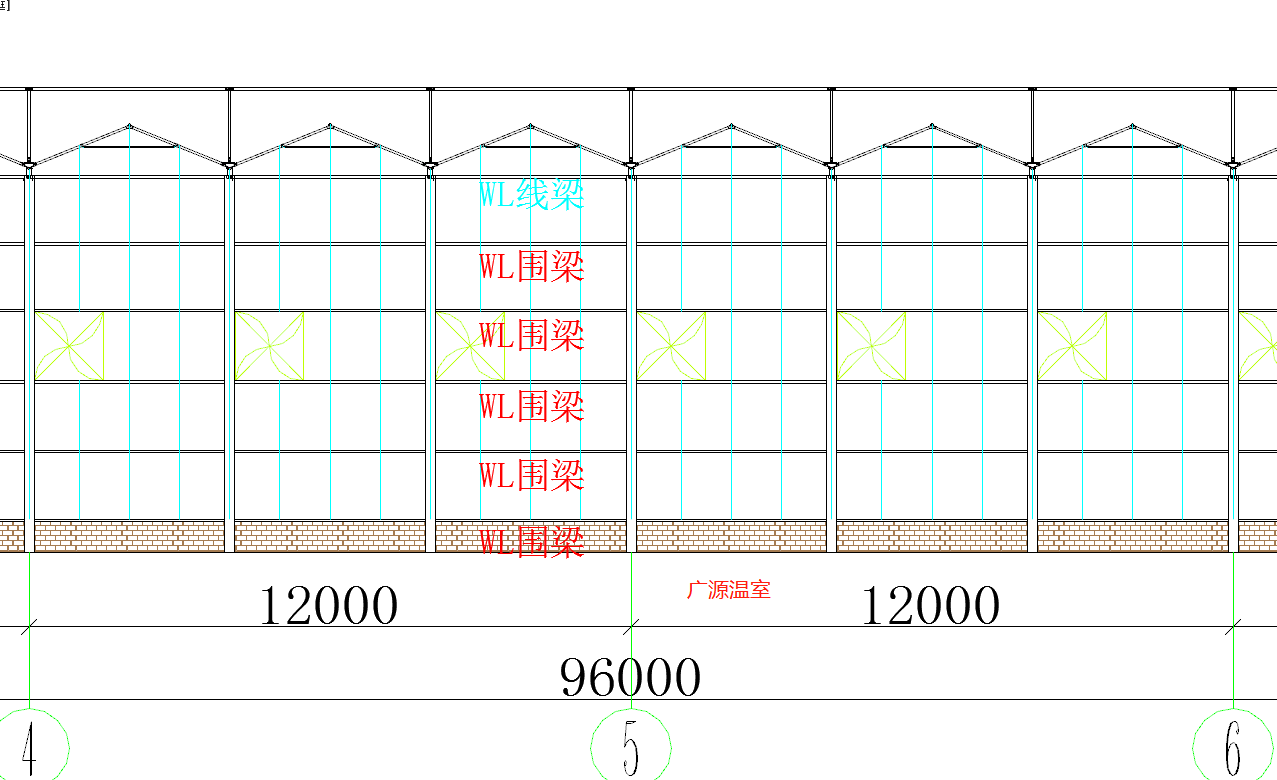 带隔断的玻璃温室大棚图纸分享,玻璃温室设计建造方案