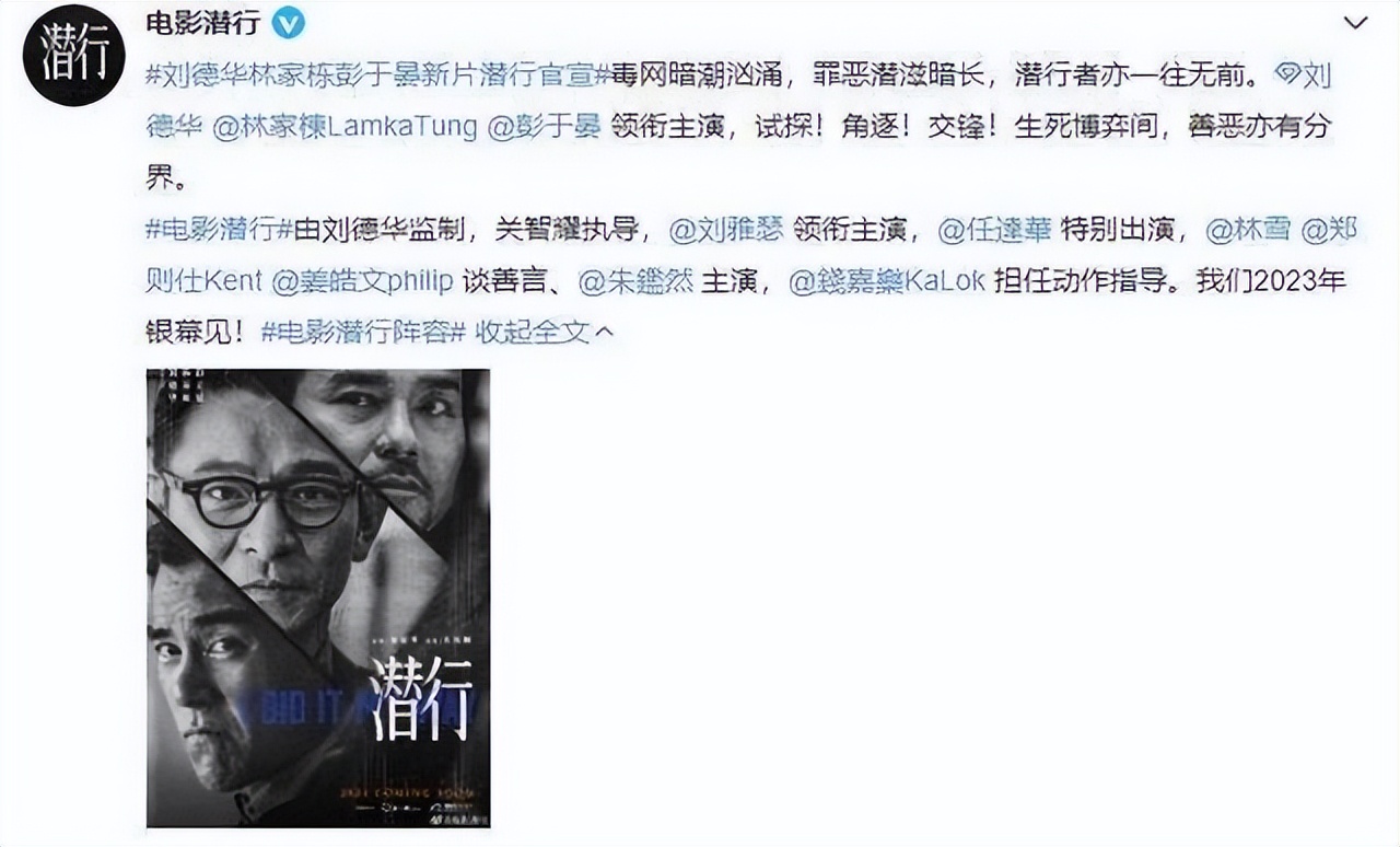 刘德华、林家栋和彭于晏上演卧底大戏，《潜行》爆款相十足