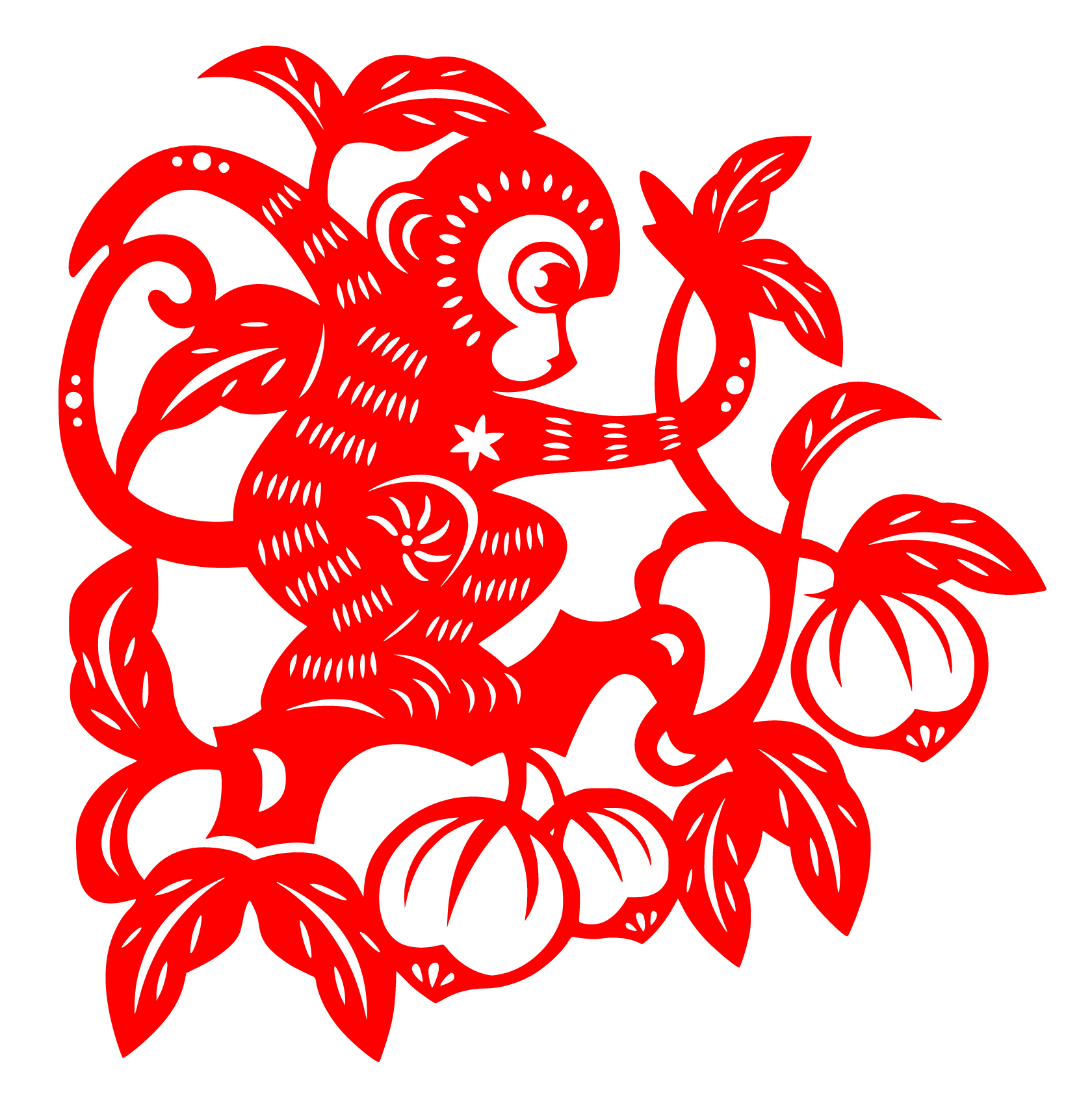 生肖猴剪纸,手工剪纸,呆萌可爱的小猴子