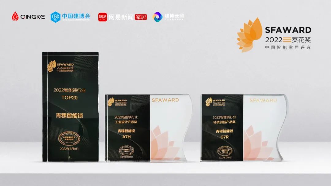 青稞智能锁包揽葵花奖三大奖项，新品G7R斩获科技创新产品奖