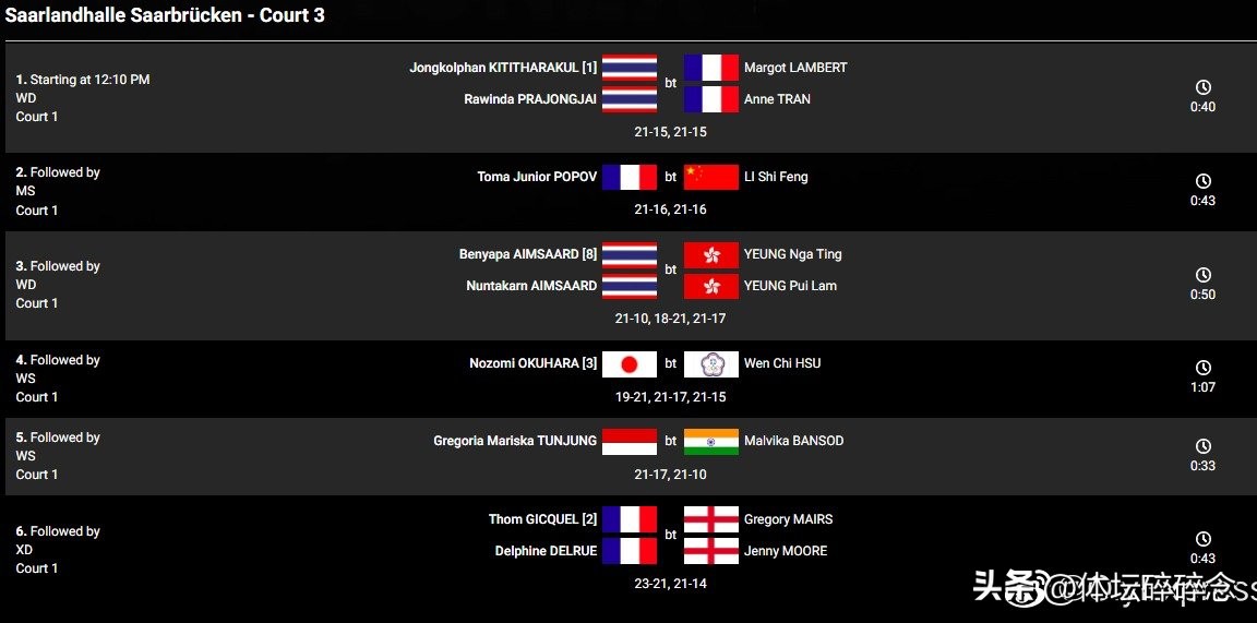 蓝鲸体育直播网羽球德国公开赛（德国羽毛球公开赛1／4决赛赛果及今日赛程）