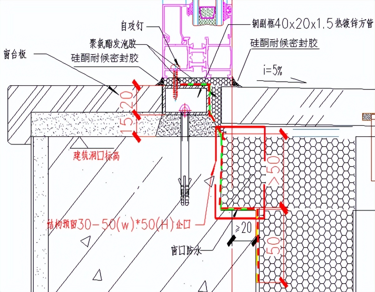 外墙防水相关细部节点做法