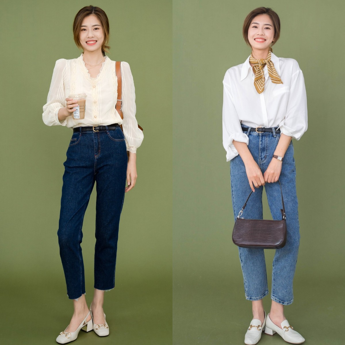 "牛仔裤 乐福鞋"又火了,高级知性且显高,小个子也能轻松驾驭