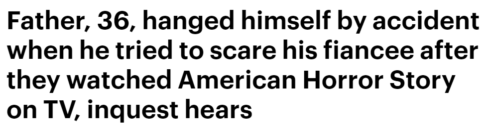 看完《美国恐怖故事》后，假装上吊吓唬女票… 结果真吊死了