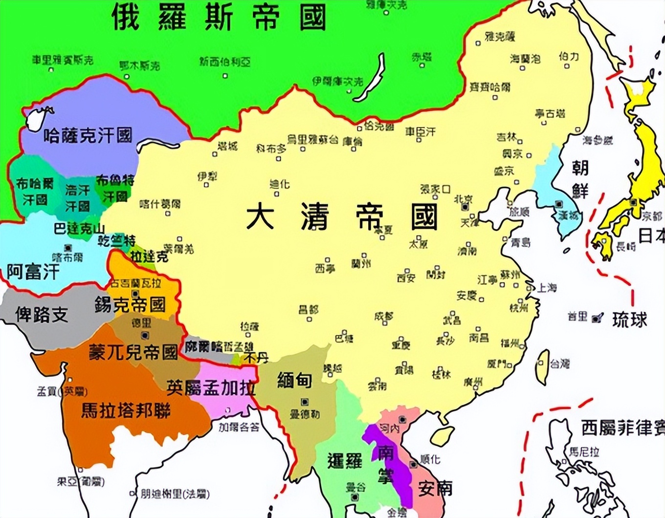 还独立出六个国家(清朝20个藩属国结局:10个消亡,1个坚持朝贡到1935年